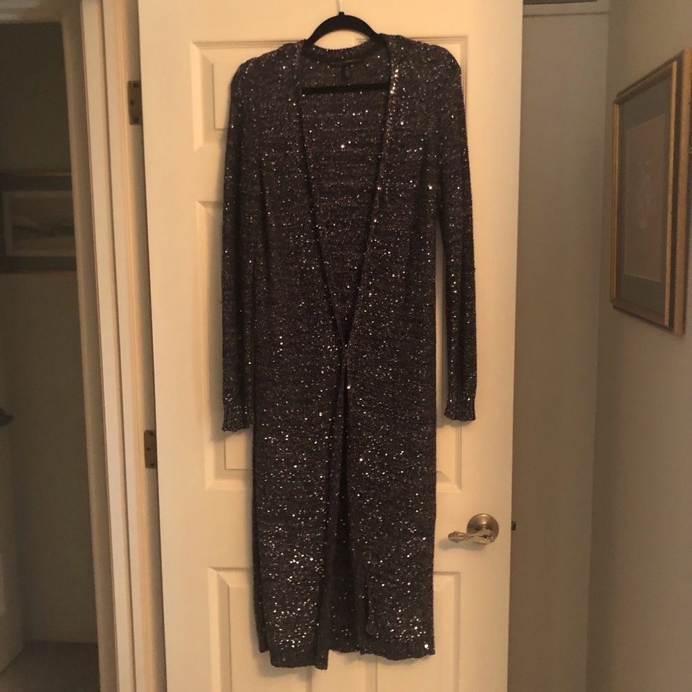 WhiteHouseBlackMarket long sleeve shimmer coverup